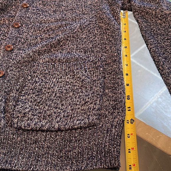 Fcuk, L, summer, navy v neck cardigan, airy cotton/poly blend, great layer, EUC - Picture 8 of 11